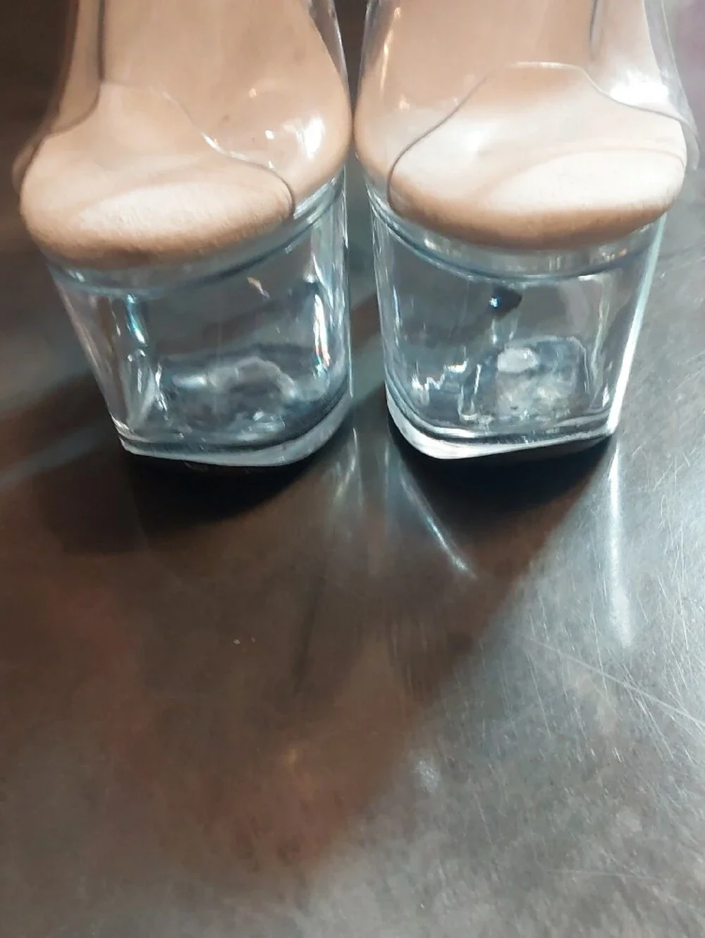 Ellie Clear PVC Platform Stiletto Sandals